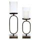 Melrose Candle Holder (set Of 2) 15.75h, 18h Iron/glass