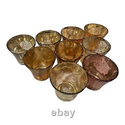 Mercury & Flash Glass Candle Holder Votive Set of 9 Owned by Martha Stewart