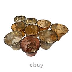 Mercury & Flash Glass Candle Holder Votive Set of 9 Owned by Martha Stewart