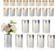 Mercury Glass Candle Holders & Vases Set For Weddings & Parties (24 Pcs)
