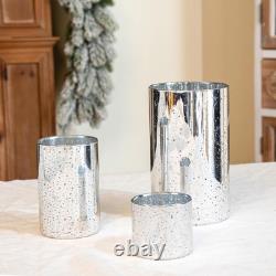 Mercury Glass Candle Holders & Vases Set for Weddings & Parties (24 Pcs)