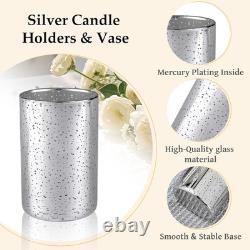 Mercury Glass Candle Holders & Vases Set for Weddings & Parties (24 Pcs)