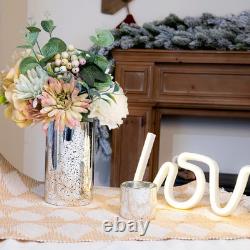 Mercury Glass Candle Holders & Vases Set for Weddings & Parties (24 Pcs)