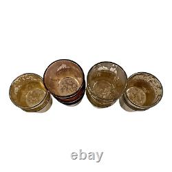 Mercury & Red Flash Glass Candle Holder Votive Set of 10 Owned by Martha Stewart