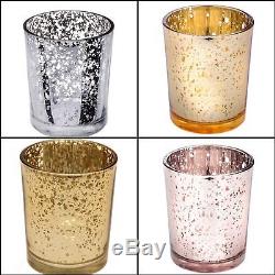 Mercury Speckle Glass Tealight / Votive Candle Holders, Wedding, Table Decor