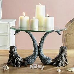 Mermaid Duet Table Server Candle Holder Centerpiece Sculpture Sealife 17.5W
