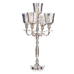 Metal & Glass 5 Arm Wedding Candlesticks Candelabra Tea Light Candle Holders