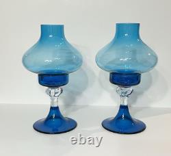 Mid Century Modern MCM Art Glass Tea Light Candle Holders