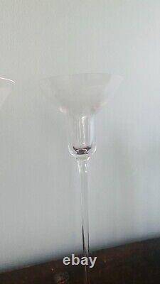 Mid Century Modern Tall Centerpiece Candle Stick Holders Riedel Glass