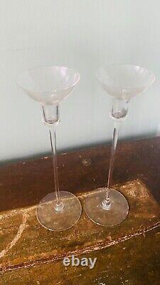 Mid Century Modern Tall Centerpiece Candle Stick Holders Riedel Glass
