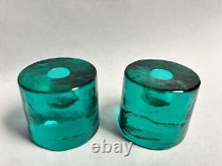 Midcentury Swedish Art Glass Candleholders by Chr. Sjogren for Lindshammar