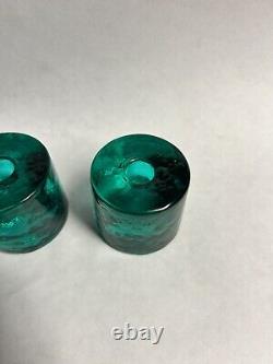 Midcentury Swedish Art Glass Candleholders by Chr. Sjogren for Lindshammar