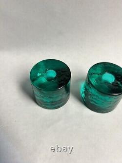 Midcentury Swedish Art Glass Candleholders by Chr. Sjogren for Lindshammar