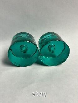 Midcentury Swedish Art Glass Candleholders by Chr. Sjogren for Lindshammar