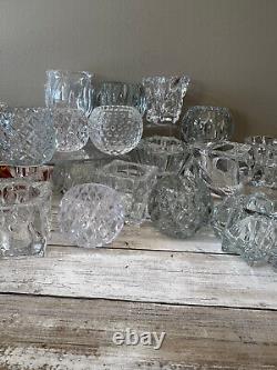 Mismatched Clear Votive Candle Holders Set of 20 Beautiful