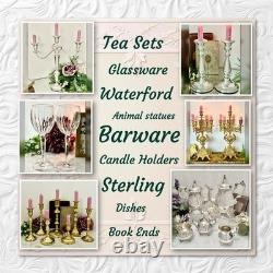 Mixed Crystal Candle Holders Set 7 Glass Candlesticks Wedding Centerpiece