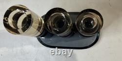 Modern Decorative Candle Holder Set-Black Base With Crystal Sphere & Glass