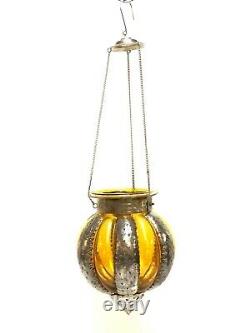 Moroccan Style Lamp Hanging Lantern Glass Candle Holder Yellow By Zenda Imports