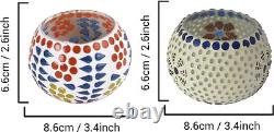 Mosaic Glass Tealight Candle Votive Holders for Home Decoration and Gifts Center