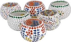 Mosaic Glass Tealight Candle Votive Holders for Home Decoration and Gifts Center