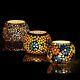 Mosaic Turkish Moroccan Glass Tea Light Candle Holders(set Of 3) Free Shipping