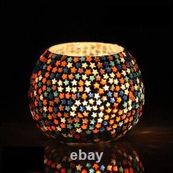 Mosaic Turkish Moroccan Glass Tea Light Candle Holders(Set of 3) Free Shipping