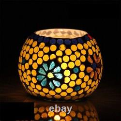 Mosaic Turkish Moroccan Glass Tea Light Candle Holders(Set of 3) Free Shipping