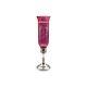 Mueck-carey Sterling Candleholder With Cranberry Cut To Clear Hurricane Shade