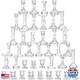 Mumufy 40 Pcs Glass Crystal Taper Candle Holders Clear Glass Candlestick Holder