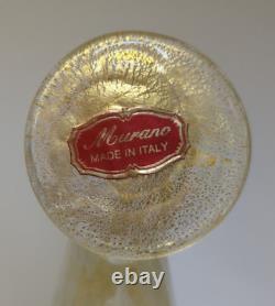 Murano Glass Angel Candle Holder Figurine 10.25 Inch Gold And Clear