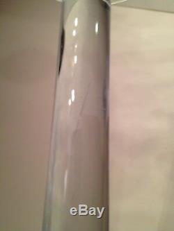 Murano Luigu Oggetti Label, Artist Signed, Pair of Glass Hue Column Candlesticks