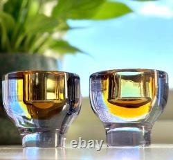 Murano Seguso Vetri d'Arte, Sommerso Candle Holders Signed Italian Art Glass