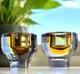 Murano Seguso Vetri D'arte, Sommerso Candle Holders Signed Italian Art Glass
