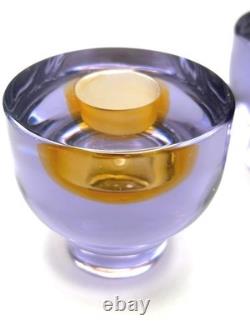 Murano Seguso Vetri d'Arte, Sommerso Candle Holders Signed Italian Art Glass