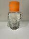 New 2021 Bath & Body Works Halloween Glass Skull 3 Wick Candle Holder Lights Up