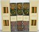New 36 Pc Williams Sonoma 24 Autumn Tiny Tapers Candles + 12 Leaf Glass Holders