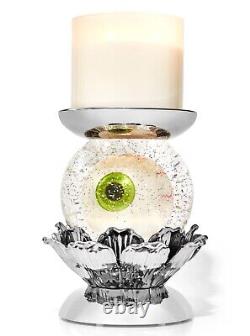 NEW! B&BW 2022 Halloween Eyeball Waterglobe Pedestal Candle Holder Sold Out