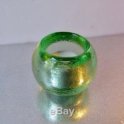 NEW CELERY Glow Bug! Votive Candle holder by Fire and Light Recycled glass NEW