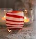 New Candy Cane Glassybaby Limited Edition Candle Holder Sold Out Glassy Baby