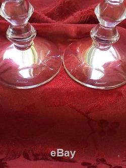 NEW NIB FLAWLESS Exquisite BACCARAT Pair VEGA Crystal CANDLESTICK CANDLE HOLDERS