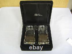 NEW NIB, Two (2) Oleg Cassini 117441 Premiere 4-Inch Crystal Candlestick Holders