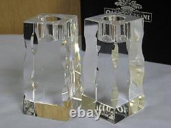 NEW NIB, Two (2) Oleg Cassini 117441 Premiere 4-Inch Crystal Candlestick Holders