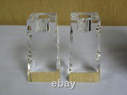 NEW NIB, Two (2) Oleg Cassini 117441 Premiere 4-Inch Crystal Candlestick Holders