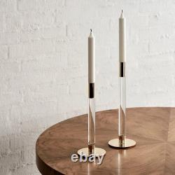 NEW Orrefors Lumiere Candlestick Gold Large