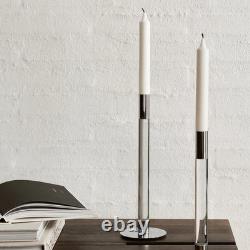 NEW Orrefors Lumiere Candlestick Silver Large