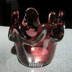 NEW PLUM Splash Votive Candle holder by Fire and Light Recycled glass