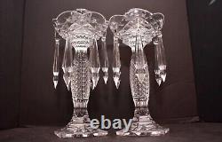 NEW Pair Waterford Crystal TARA Candelabra Candlestick Prisms 10 Candle Holders