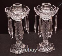 NEW Pair Waterford Crystal TARA Candelabra Candlestick Prisms 10 Candle Holders