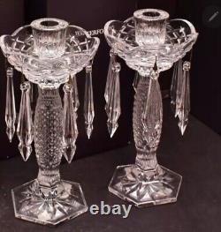 NEW Pair Waterford Crystal TARA Candelabra Candlestick Prisms 10 Candle Holders