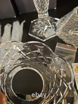 NEW Pair Waterford Crystal TARA Candelabra Candlestick Prisms 10 Candle Holders
